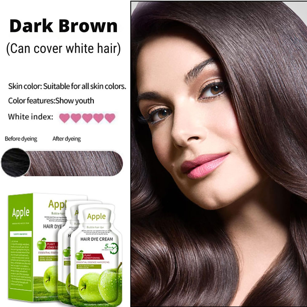 Apple Colour 96 Dark Brown Hair Cream for Men & Women - Image 3