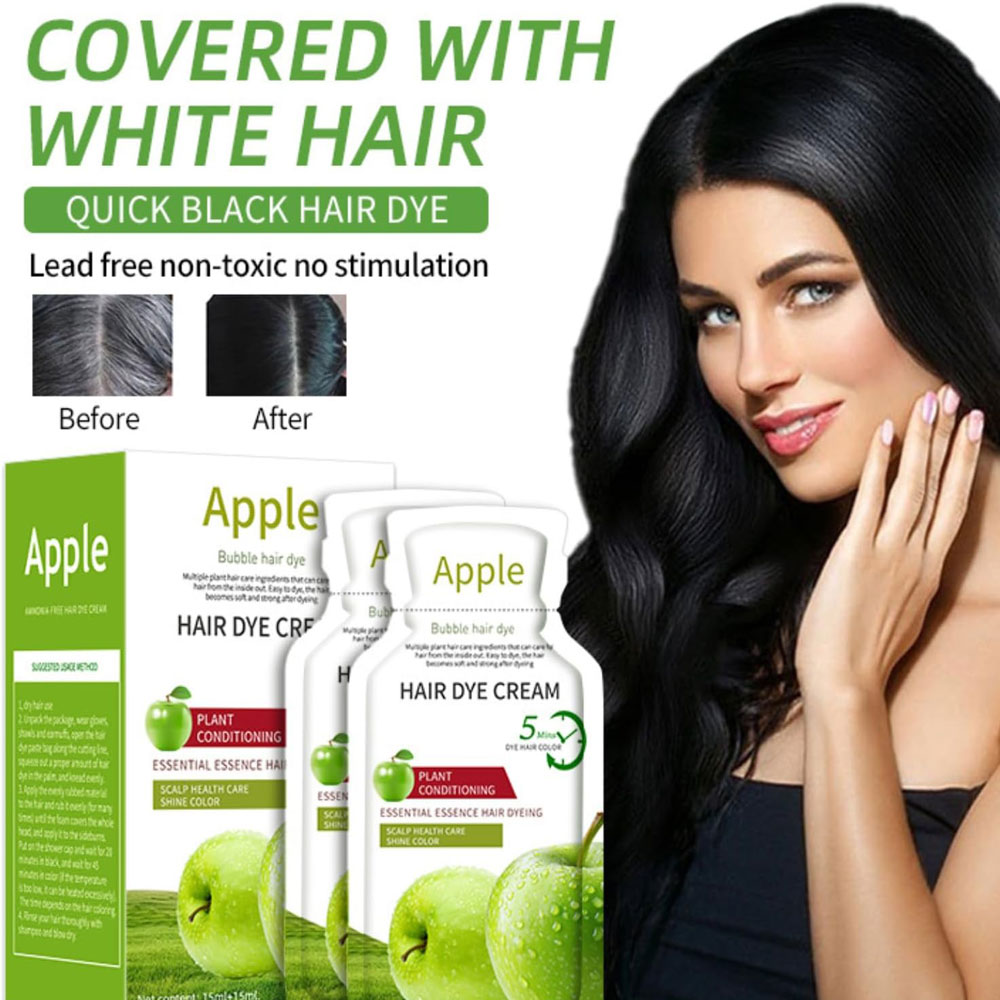 Apple Colour 96 Dark Brown Hair Cream for Men & Women - Image 2