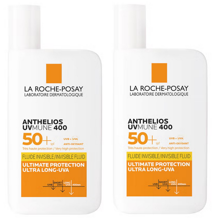 La Roche-Posay La Roche-Posay Anthelios UVMune 400 Invisible Fluid SPF50+ Sun Cream Duo