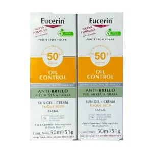 Eucerin Protector Solar Oil Control Anti Brillo Sun gel Cream 50 ml 50+Spf