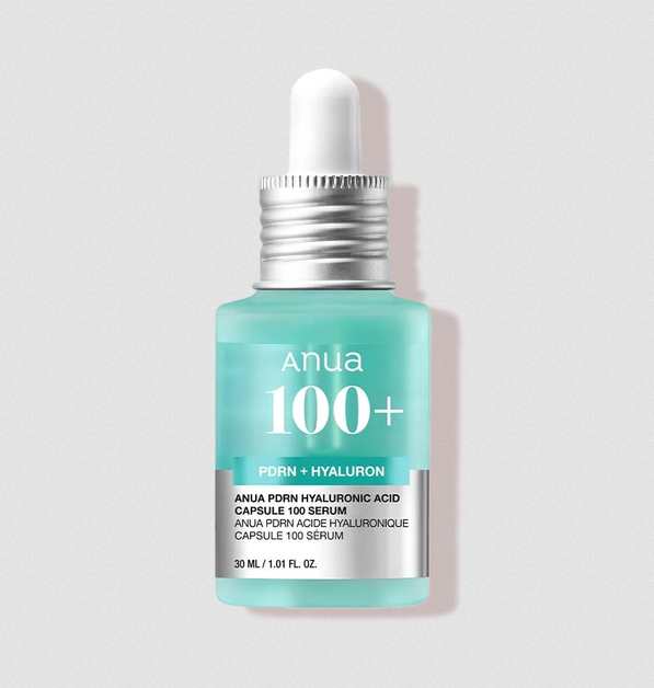 Anua PDRN Hyaluronic Acid Capsule 100 Serum, Radiant Face Serum, Hyaluronic Acid, Hydration, Moisture Plumping effect, Natural color, Fragrance free, Korean Skincare, 30ml / 1.01 fl. oz