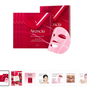 Loss of Firmness & Dull Skin Solution – ARENCIA Red Collagen Jello Mask x4ea for Lifting, Glow Boost & Deep