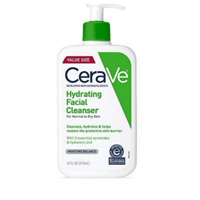 CeraVe Hydrating Facial Cleanser, Moisturizing Face Wash For Dry Skin, Hyaluronic Acid + Ceramides + Glycerin, Hydrating Cleanser For Normal To Dry Skin, National Eczema Association Certified 473 ml