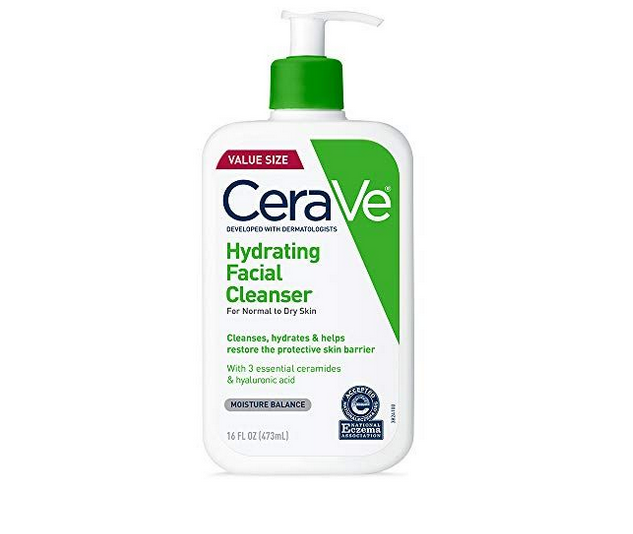 CeraVe Hydrating Facial Cleanser, Moisturizing Face Wash For Dry Skin, Hyaluronic Acid + Ceramides + Glycerin, Hydrating Cleanser For Normal To Dry Skin, National Eczema Association Certified 473 ml