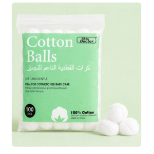 Skin Doctor Cotton Balls 100pcs – 100% Soft Cotton Cosmetic Balls for Makeup Removal, Skincare