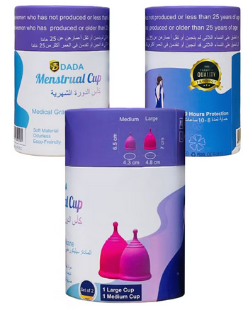 DADA Menstrual Cups for Women, Reusable, Odour & Rash Free, 100% Medical Grade Silicone, No Leakage, 8-10 Hours