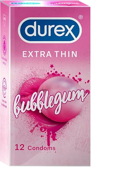 Durex Extra Thin Intense Bubblegum Flavoured Condoms For Men-12s