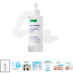 Swimming Pool Ampoule 50ml | Deep Hydrating & Soothing Facial Serum for Dry, Oily & Sensitive Skin | Skin Repair, Glow