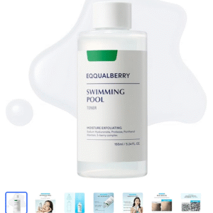 EQQUALBERRY Swimming Pool Protease Facial Toner 155 ml – Gentle Daily Exfoliation & Deep Hydration Toner with Protease Enzyme & Hyaluronic Acid, Soothing Formula for Skin Comfor