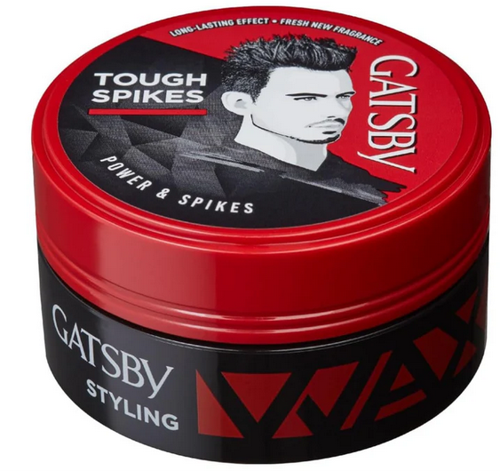 GATSBY Hair Styling Wax - Power & Spikes, For Tough Spikes, Non Sticky, Anytime Re-Stylable, Easy Wash Off, 75gm,Red