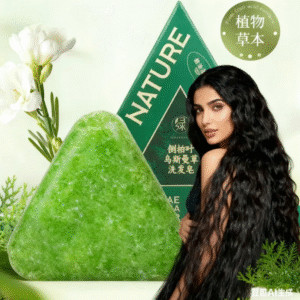 Natural Triangle Shampoo Bar, Natural Cypress Leaf Grass for Dry Hair, Firm Moisturising Shampoo Rods, Conditioner Bar, Soothes and Strengthens Hair for Women (1 Piece)