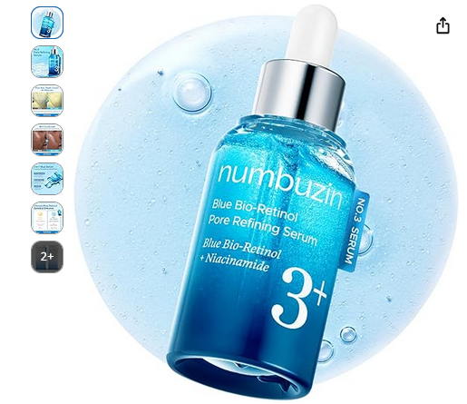 numbuzin No.3 Serum | Blue Retinol Pore Refining Serum | Pore Tightening, Firming, Anti-Aging, Korean Skincare