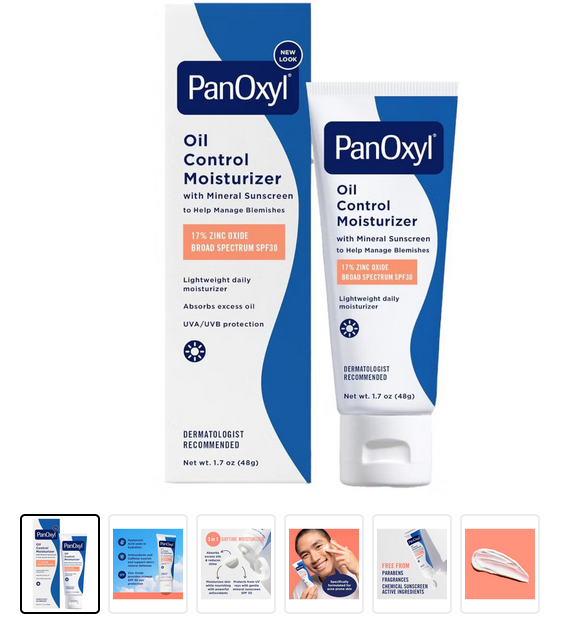 PanOxyl Oil Control Moisturizer SPF30, 48grams