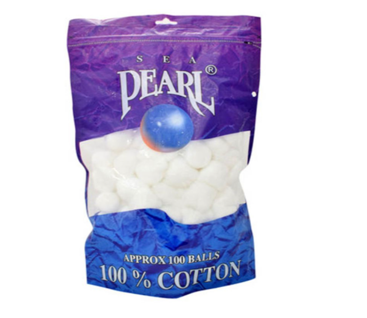 Sea Pearl Cotton Balls, 100 Balls