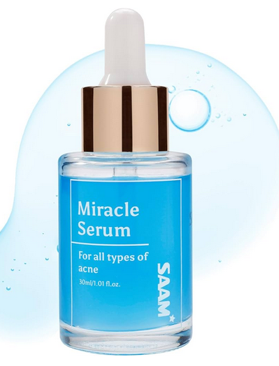 SAAM Miracle Acne Serum with Benzoyl Peroxide & Salicylic Acid | For All Types of Acne | Serum for Face | 30ml