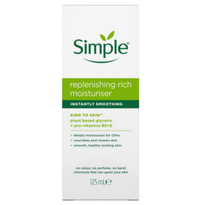 Simple Replenishing Rich Lotion Moisturiser with Pro-Vitamins B5 + E for Nourished, Healthier-Looking Skin 125 ml