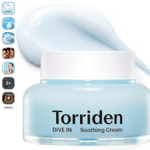 TORRIDEN DIVE-IN Low-Molecular Hyaluronic acid Soothing Cream 3.38 fl oz | Facial Moisturizer Gel for Sensitive, Dry Skin | Fragrance-free, Alcohol-free, No Colorants | Vegan, Clean, Cruelty-Free