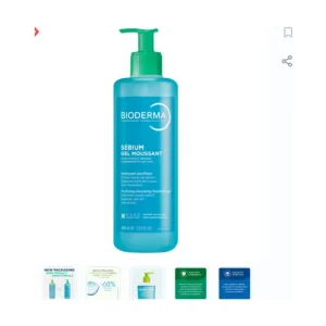 Bioderma Sebium Moussant Purifying Cleansing Foaming Gel 400ml