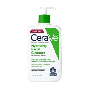 CeraVe Hydrating Facial Cleanser, Moisturizing Face Wash For Dry Skin, Hyaluronic Acid + Ceramides + Glycerin, Hydrating Cleanser For Normal To Dry Skin, National Eczema Association Certified 473 ml