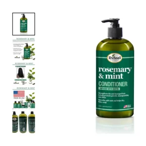 Difeel Rosemary and Mint Hair Strengthening Conditioner with Biotin 33.8 oz. - Made with Natural Rosemary Oil for Hair Growth