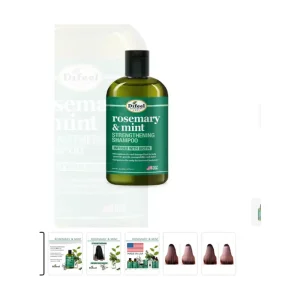 Difeel Rosemary Mint Strengthening Shampoo with Biotin 12 oz. - Made with Natural Rosemary Oil for Hair Growth
