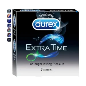 Durex Condoms, Extra Time - 3 Count