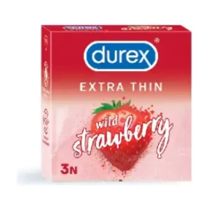 Durex Extra Thin Wild Strawberry Flavoured Condom – 3Pcs Pack