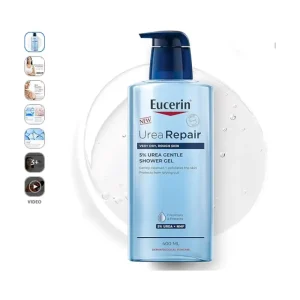 Eucerin Urea Repair Gentle Shower Gel, with 5% Urea and NMF, Gently Cleanses, Exfoliates, Protects the Skin from Drying Out, Dermatologically Proven, for Very Dry, Rough Skin, 400ml