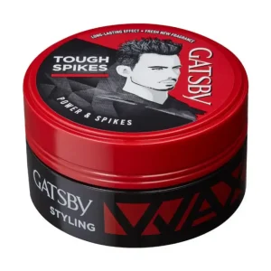 GATSBY Hair Styling Wax - Power & Spikes, For Tough Spikes, Non Sticky, Anytime Re-Stylable, Easy Wash Off, 75gm,Red