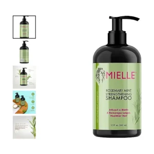 Mielle Organics Rosemary Mint Strengthening Shampoo Infused with Biotin, Cleanses and Helps Strengthen Weak and Brittle Hair, 12 Ounces