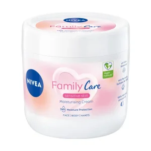 NIVEA Almond, Family Care Sensitive Moisturising Cream, Body Cream for Dry Skin, Sensitive Skin Moisturiser with Natural Almond Oil, Suitable for the Whole Family, 450 ml (Pack of 1)