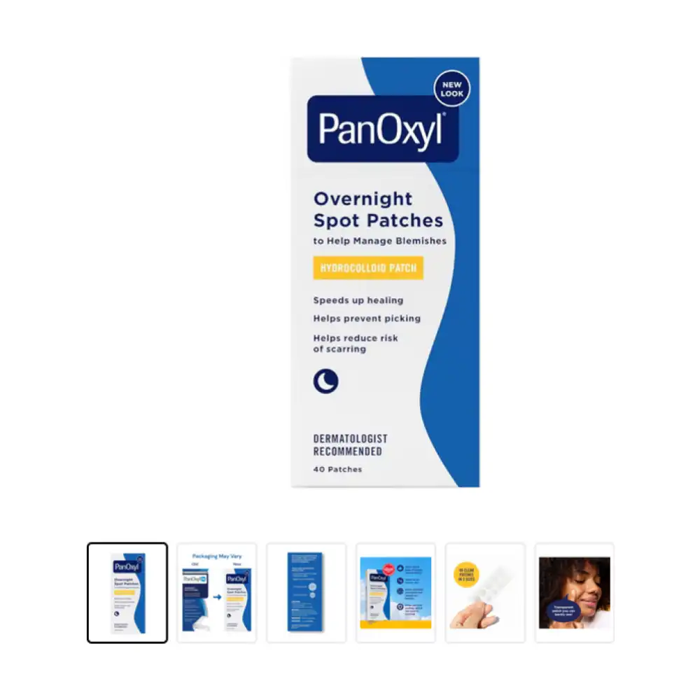 PANOXYL Overnight Spot Patches, Hydrocolloid Patch 40 Counts Packaging May Vary