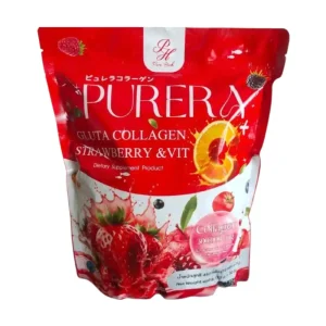 Pure Herb Purera Gluta Collagen – Strawberry Flavor | Vitamin Collagen 300,000 Mg