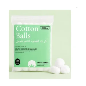 SKIN DOTOR Skin Doctor Cotton Balls 100pcs – 100% Soft Cotton Cosmetic Balls for Makeup Removal, Skincare