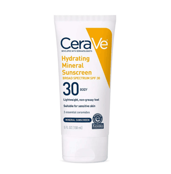 CeraVe 100% Mineral Hydrating Body Sunscreen SPF 30 150ml