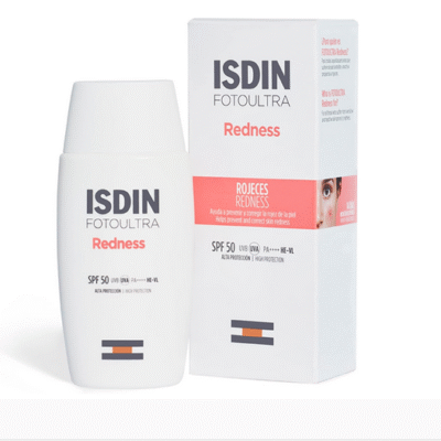 ISDIN FotoUltra Redness SPF 50 50ml Face Sunscreen for Sensitive Skin Prevents and Corrects Redness.