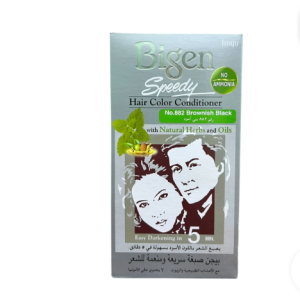 Bigen Speedy No. 882 Hair Dye, Black Brown -Gray Coverage in 5 Minutes, Ammonia-Free