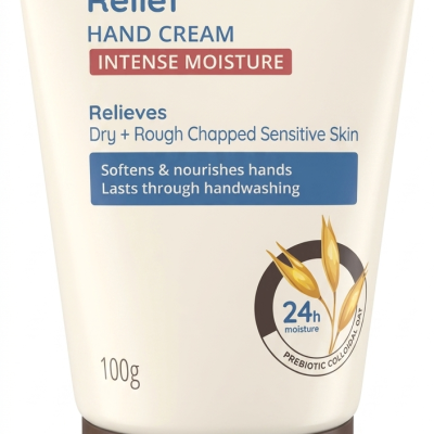 Aveeno Skin Relief Intense Moisture Hand Cream with Soothing Prebiotic Oat for Dry Skin Sensitive Skin Cream Softens Smooths Hands Lasts Through Hand Washing Fragrance Free 100 gm