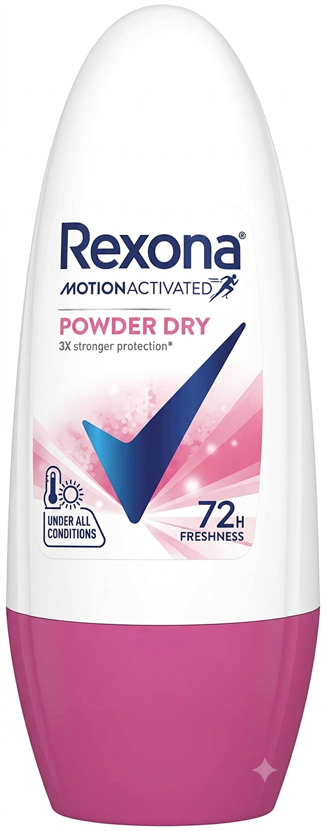 REXONA Motion Activeted Powder Dry 72 hour Freshness 3x Stronger Protection