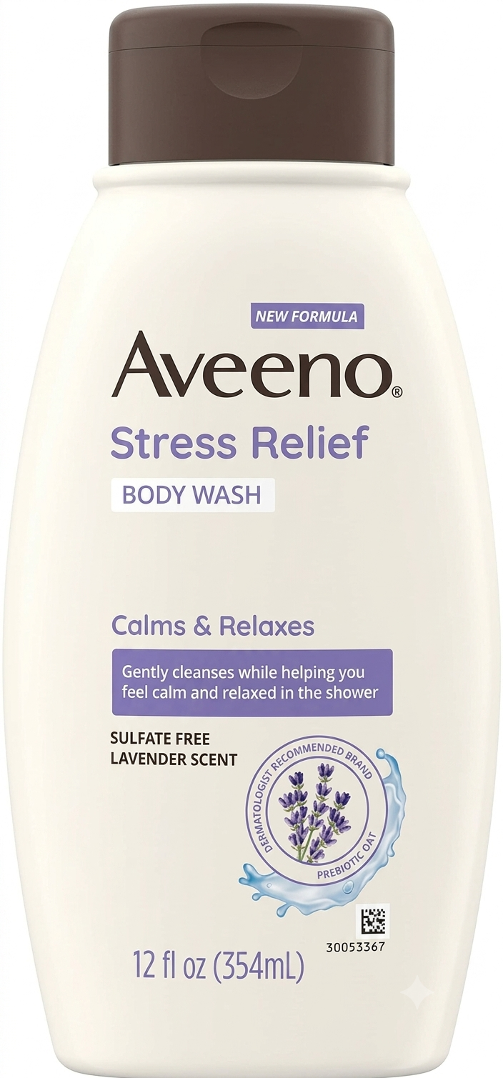 Aveeno, Stress Relief Body Wash, For Normal to Dry Skin, Lavender, 12 fl oz (354 ml)