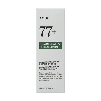 Anua Heartleaf 77 Soothing Toner, Moisturizing & Calming Facial Toner for Glass Skin, Hyaluronic Acid, Lightweight Hydration for Sensitive Skin, Redness Relief, Korean Skin Care,150 ML
