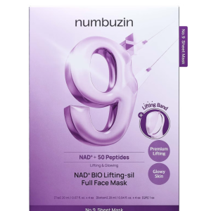 Numbuzin No.9 NAD Bio Full Face Pack Sheet (Pack of 4)