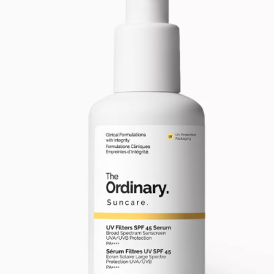 The Ordinary UV Filters SPF 45 Serum Sunscreen for Face, Lightweight Hydrating Broad-Spectrum Sunscreen, UVA/UVB Protection, Non-Comedogenic, No White Cast, 2 Fl Oz