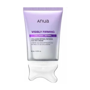 Anua Visibly Firming Collagen Retinol Refining Gua Sha Cream, 80ml – Targeted Firming Treatment with Built-in Sculpting Applicator