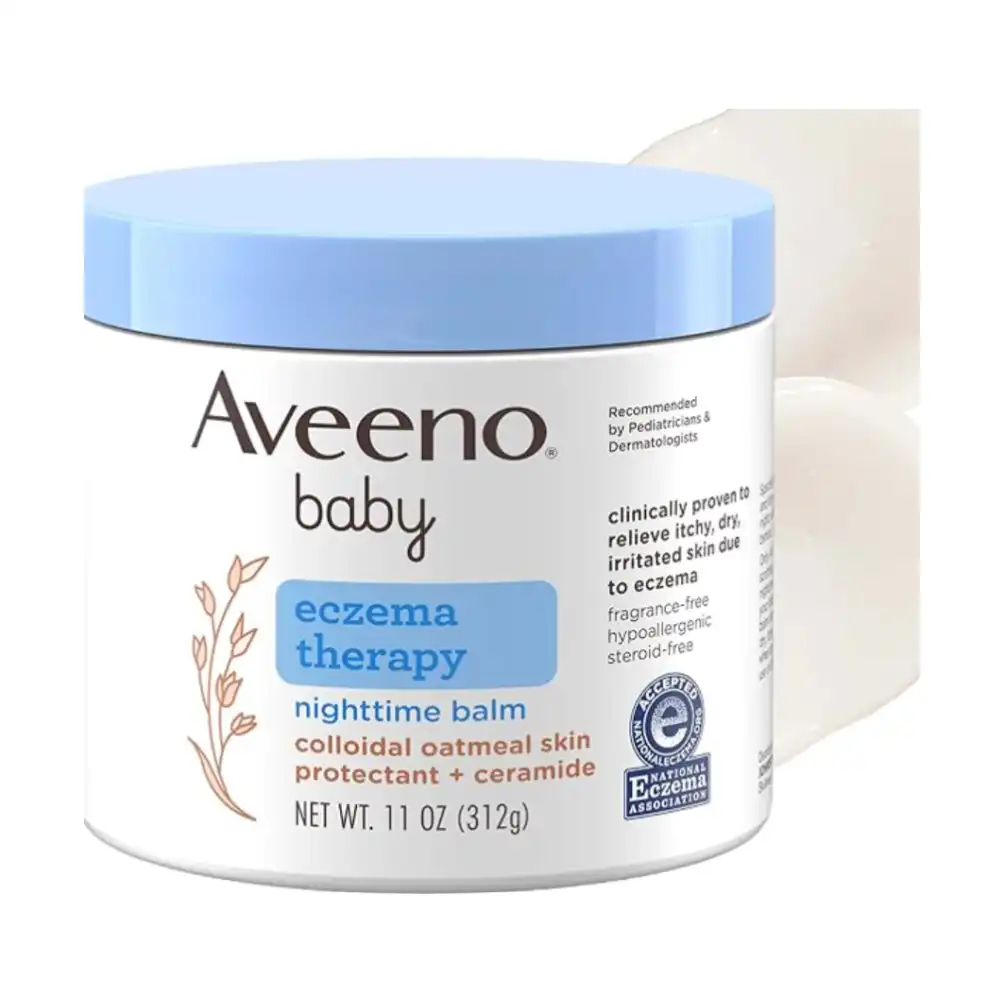 Aveeno Baby Eczema Therapy Nighttime Balm, Skin Protectant for Eczema Relief, 11oz