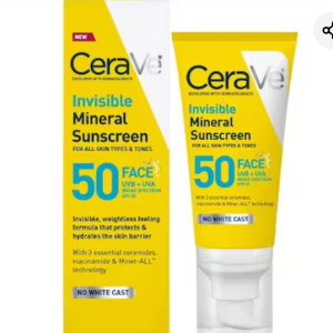 CeraVe Invisible Mineral Face Sunscreen - SPF 50 - 1.62 fl oz (48ml) 50% OFF