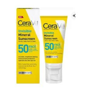 CeraVe Invisible Mineral Face Sunscreen - SPF 50 - 1.62 fl oz (48ml) 50% OFF