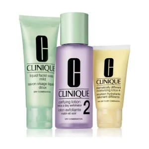 Clinique 3-Step Intro Kit - Dry Combination (Liquid Facial Soap Mild, Clarifying Lotion 2, Dramatically Different Moisturizing Lotion