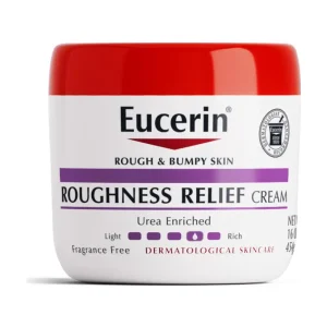 Eucerin Roughness Relief Cream, Fragrance Free Body Cream for Dry Skin, 16 Oz Jar