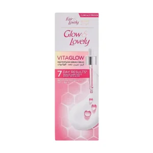 GLOW AND LOVELY Glow & Lovely Vitaglow Multi-Vitamin Serum Cream Reduce Dark Spots Boost Skin Glow 98% Pure Niacinamide + Vit C B6 E 25 G